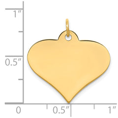 14k Plain .027 Gauge Engraveable Heart Disc Charm - 2