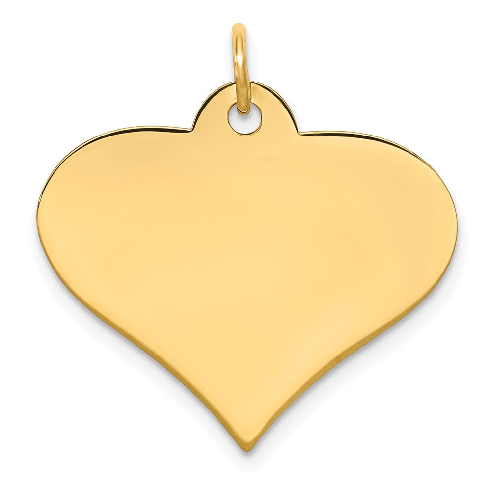 14k Plain .027 Gauge Engraveable Heart Disc Charm - 2