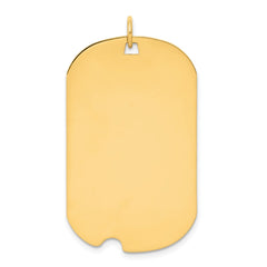 14k Plain .035 Gauge Engravable Dog Tag w/Notch Disc Charm - 5