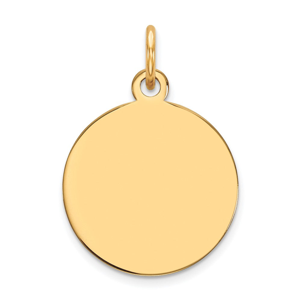 14k Plain .013 Gauge Circular Engravable Disc Charm - 5