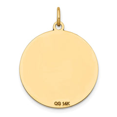 14k w/Enamel .027 Gauge Circular Engravable Disc Charm - 2
