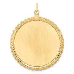 14k Plain .013 Gauge Circular Engravable Disc with Rope Charm - 7