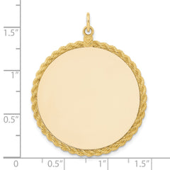 14k Plain .013 Gauge Circular Engravable Disc with Rope Charm - 7