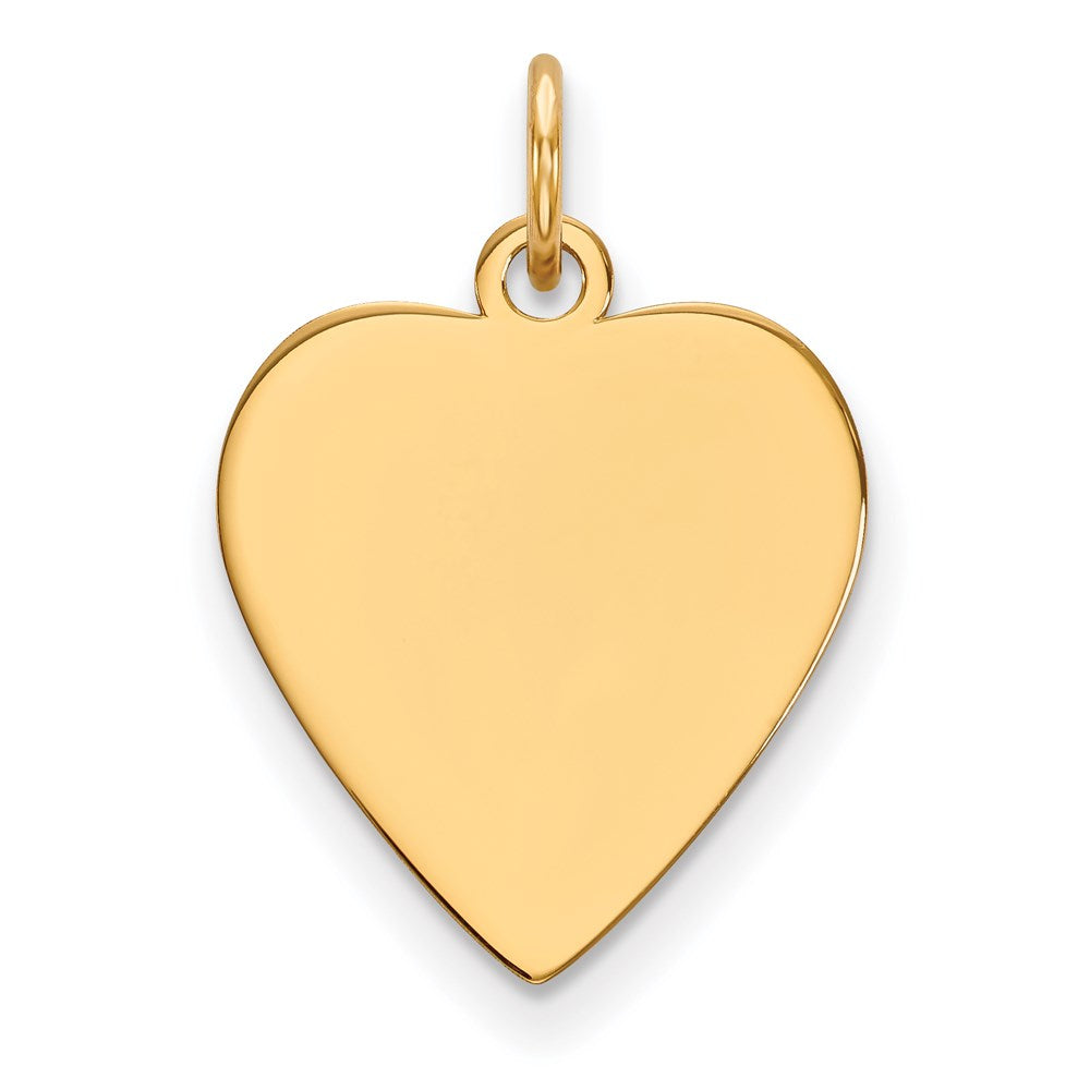 14k Plain .018 Gauge Heart Engravable Disc Charm