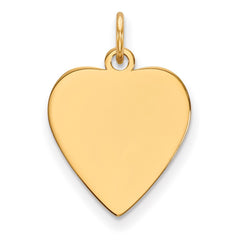 14k Plain .018 Gauge Heart Engravable Disc Charm