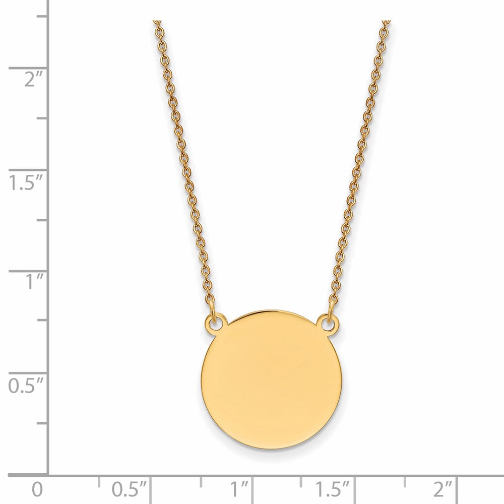 14k Plain .018 Gauge Circular Engravable Disc 18in Necklace - 4