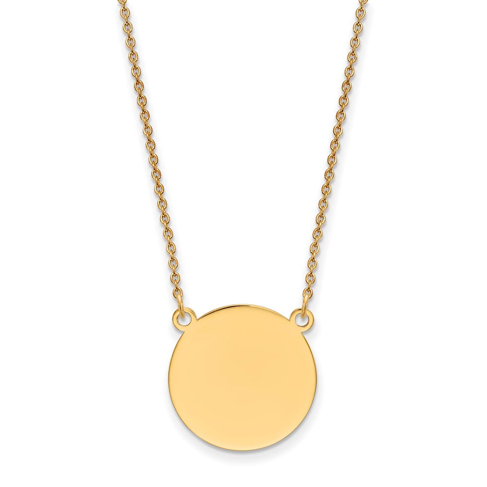 14k Plain .018 Gauge Circular Engravable Disc 18in Necklace - 4