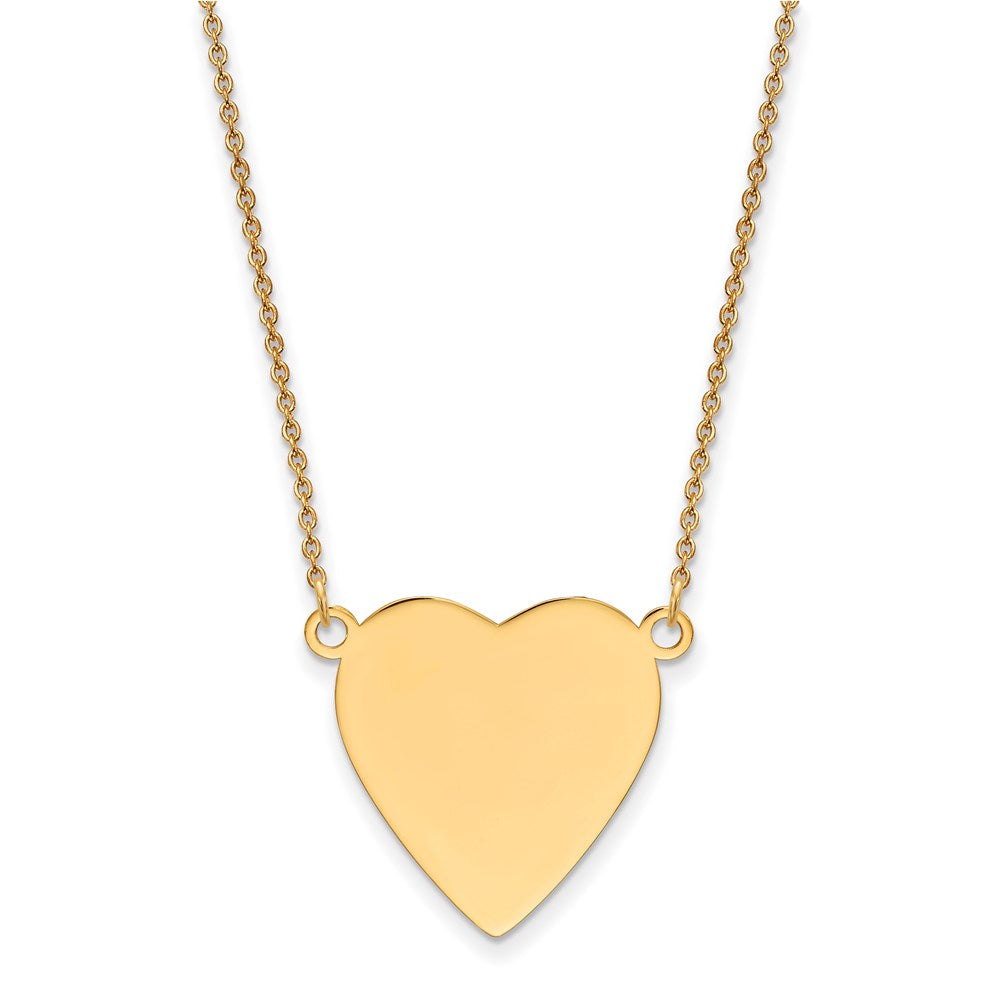 14k Plain .018 Gauge Heart Engravable Disc 18in Necklace - 2