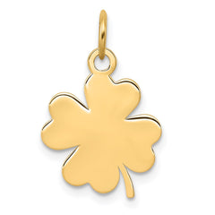 14k Plain .018 Gauge Engravable Clover Disc Charm - 4