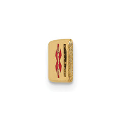 14K 34x6mm Off-Center Red Epoxy Enameled Medical ID Plate # 817