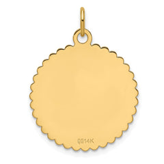 14k .013 Gauge Engravable Scalloped Disc Charm - 4