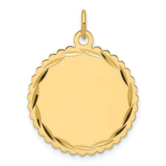 14k .018 Gauge Engravable Scalloped Disc Charm - 6