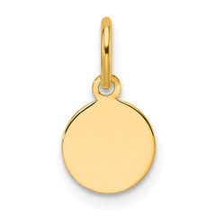14k Plain .009 Gauge Circular Engravable Disc Charm - 4