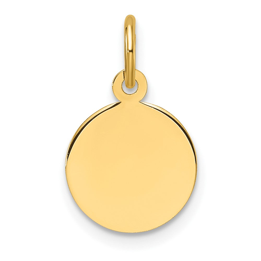 14k Plain .011 Gauge Circular Engravable Disc Charm - 2