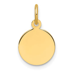 14k Plain .011 Gauge Circular Engravable Disc Charm - 2
