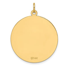 14k Etched .013 Gauge Engravable Round Disc Charm - 6