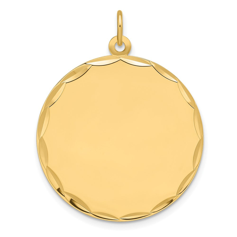 14k Etched .013 Gauge Engravable Round Disc Charm - 6