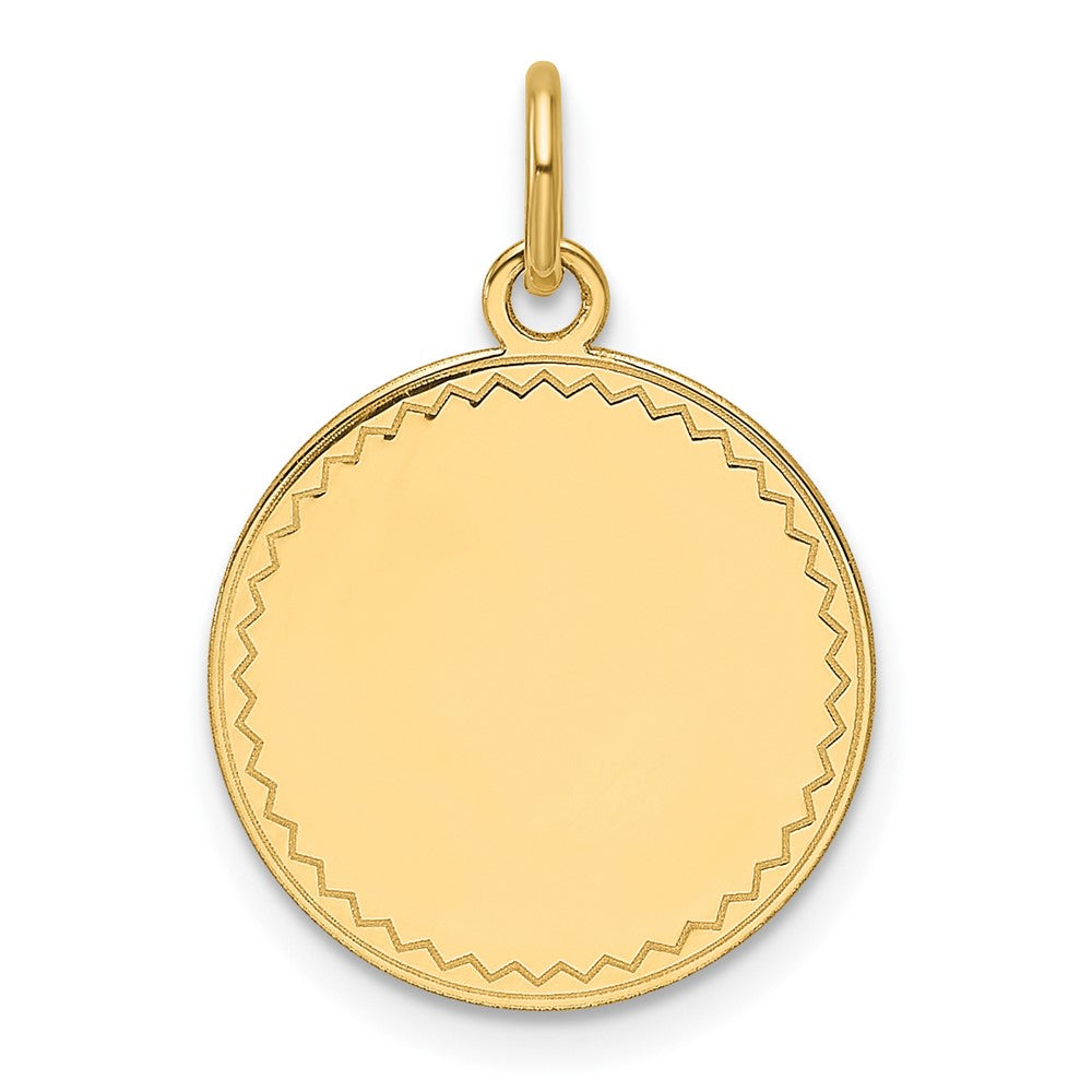 14k Plain .009 Gauge Engravable Round Disc Charm