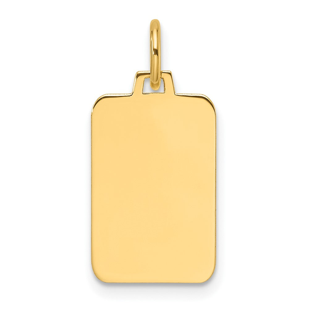 14k Plain .018 Gauge Engravable Rectangular Disc Charm - 6