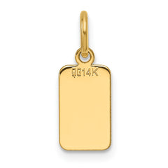 14k Plain .013 Gauge Engravable Rectangular Disc Charm - 5