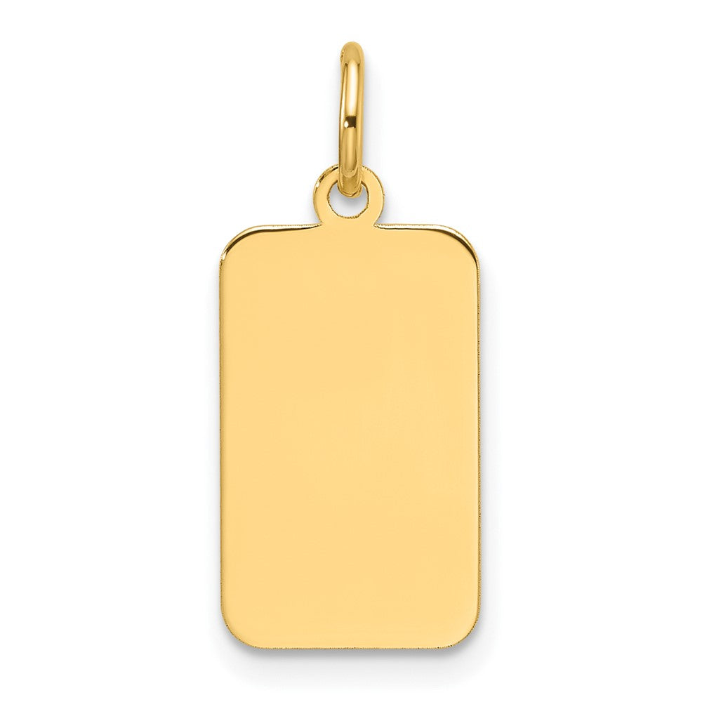 14k Plain .009 Gauge Engravable Rectangular Disc Charm - 6