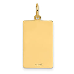 14k Patterned .013 Gauge Engravable Dog Tag Disc Charm - 2