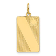 14k Patterned .013 Gauge Engravable Dog Tag Disc Charm - 2