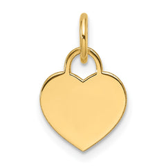 14k Small Engravable Heart Charm - 4