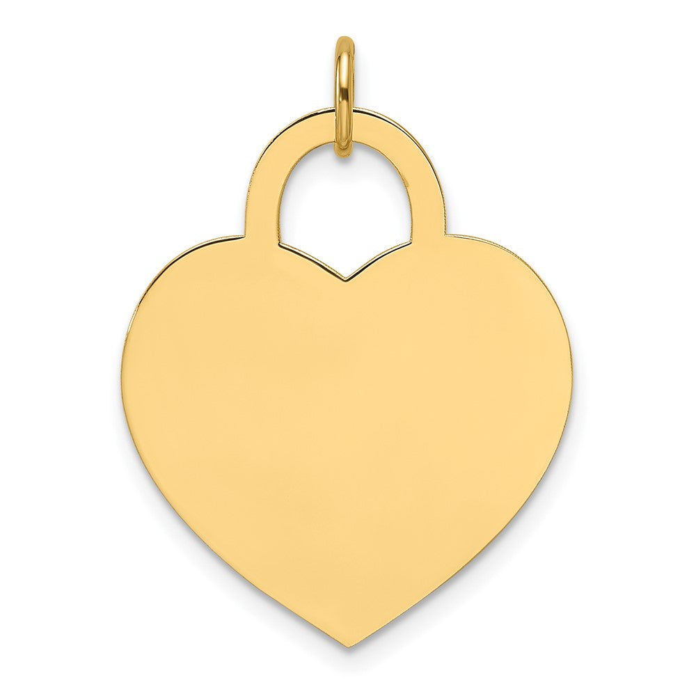 14k Large Engravable Heart Charm - 4