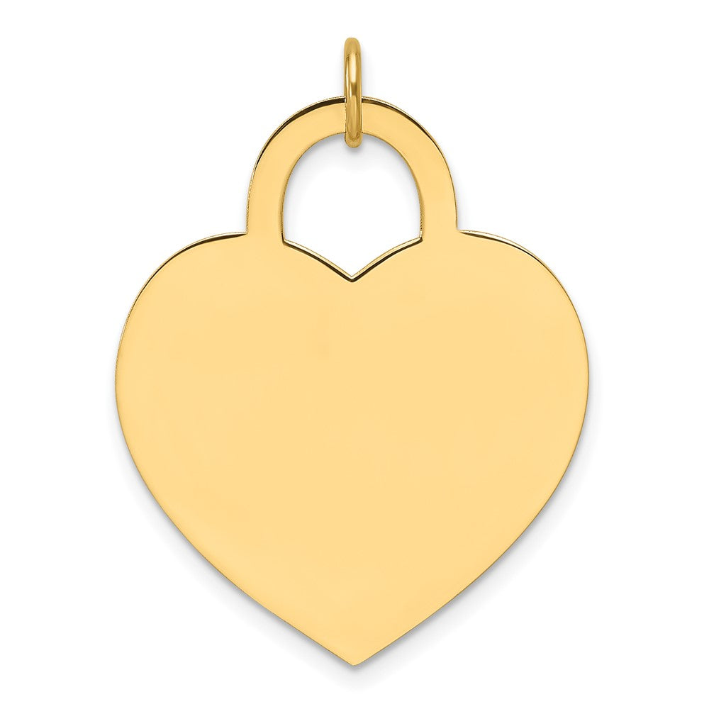 14k Large Engravable Heart Charm - 5