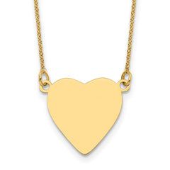 14k Plain .013 Gauge Heart Engravable Disc 18in Necklace