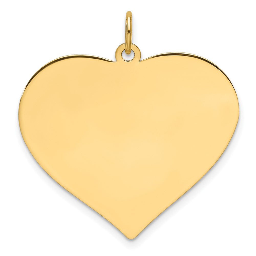 14k Plain .027 Gauge Engravable Heart Disc Charm - 4