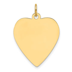 14k Plain .027 Gauge Engravable Heart Disc Charm - 9