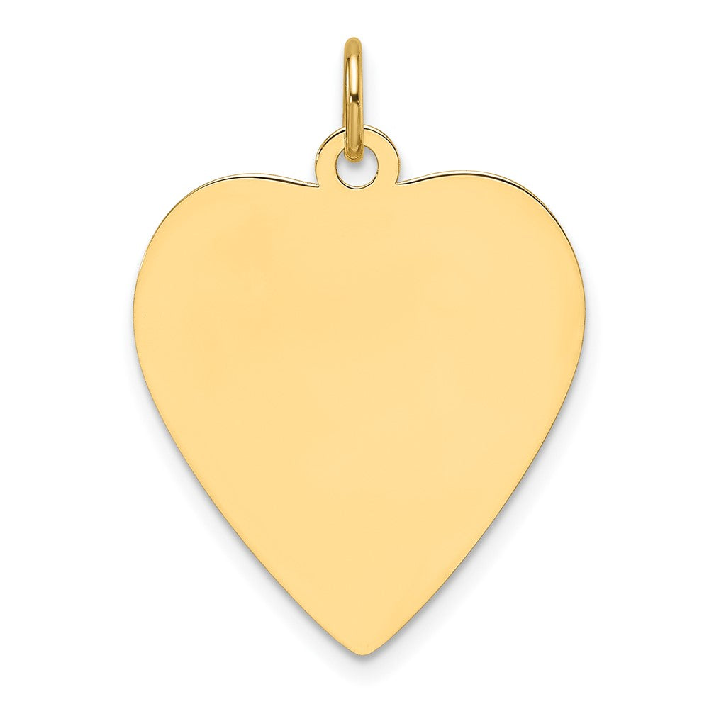 14k Plain .013 Gauge Engravable Heart Disc Charm - 10