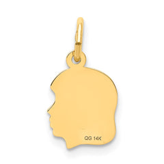 14k .013 Depth Engravable Girl Head Charm - 2