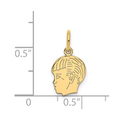 14k .011 Depth Engravable Boy Head Charm - 3
