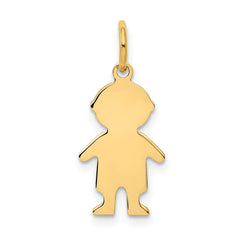 14k .018 Depth Engravable Boy Charm - 2