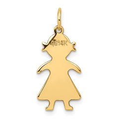 14k .018 Depth Engravable Girl Charm - 2