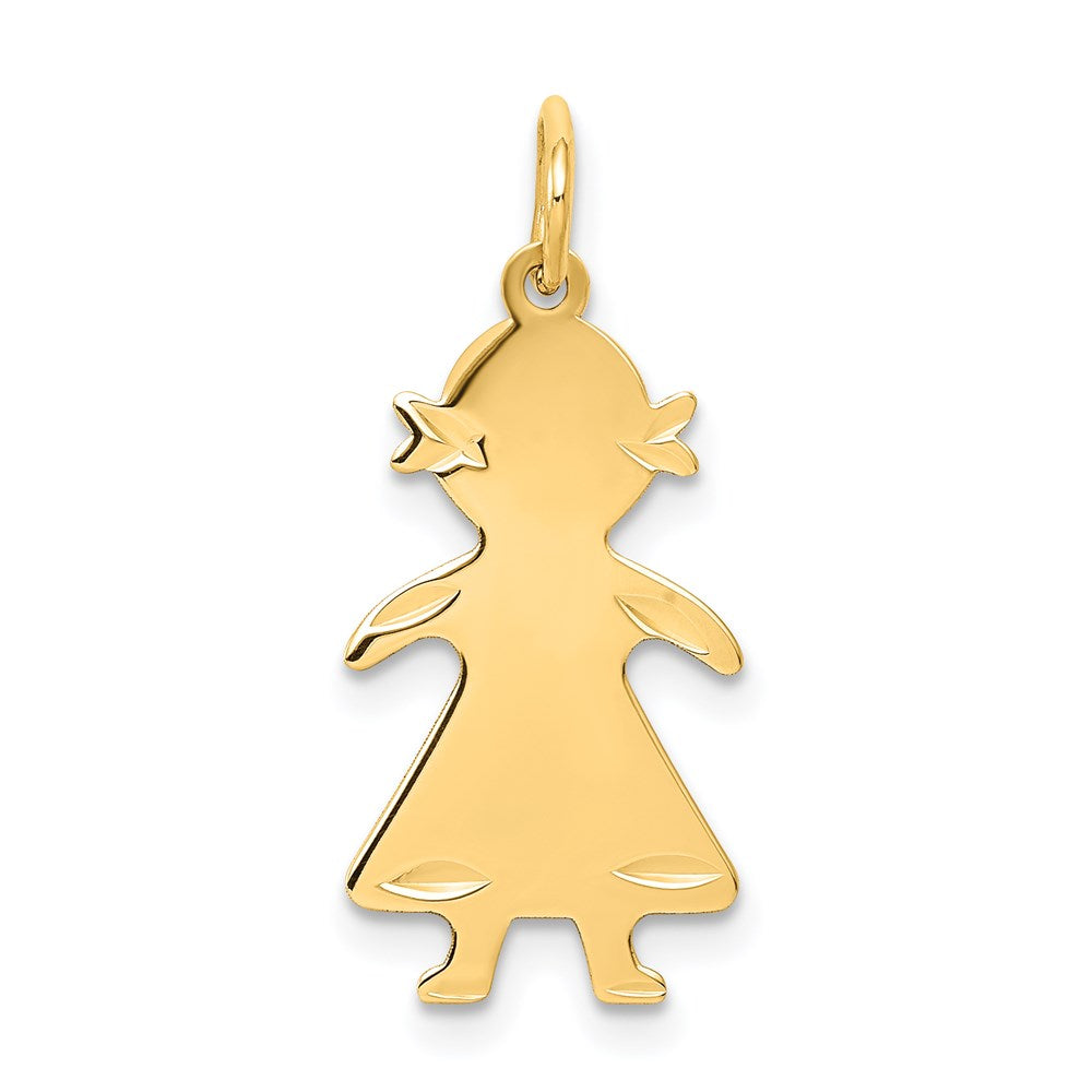 14k .018 Depth Engravable Girl Charm - 2