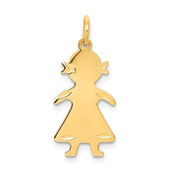 14k .018 Depth Engravable Girl Charm - 2