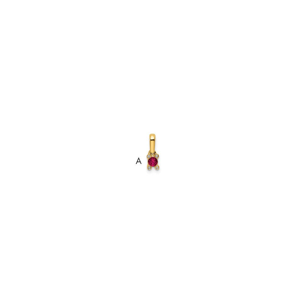 14K Family Jewelry Diamond Semi-Set Pendant - 12
