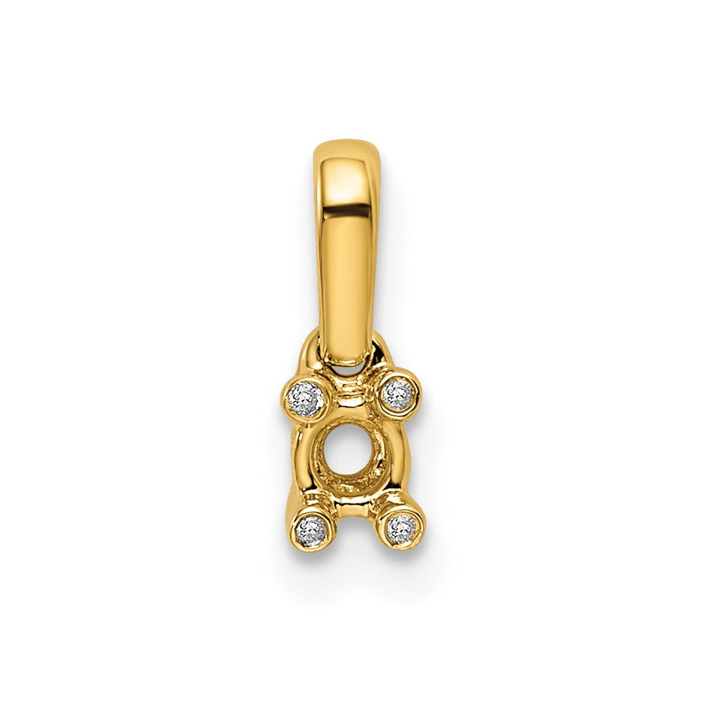 14K Family Jewelry Diamond Semi-Set Pendant - 12