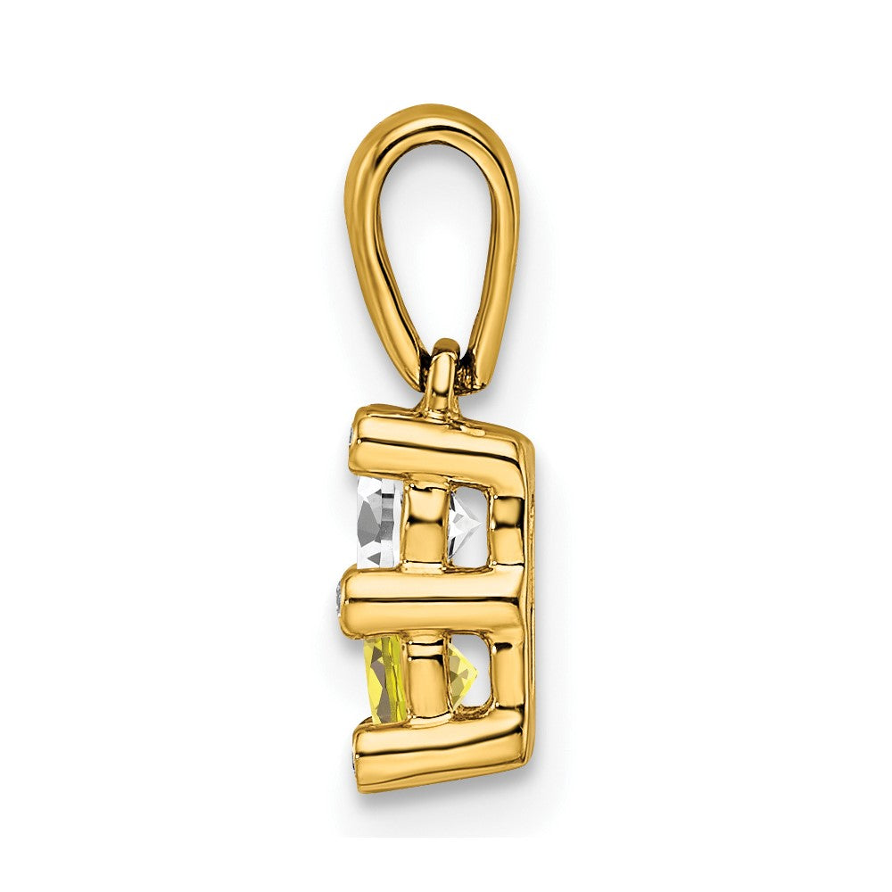 14KY Family Jewelry Geniune Stone & Diamond Set Pendant