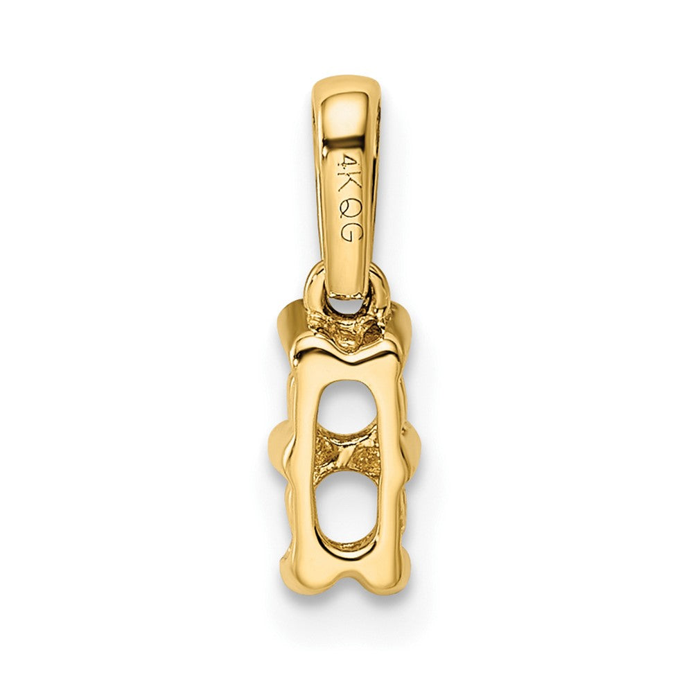 14KY Family Jewelry Synthetic Stone & Diamond Set Pendant