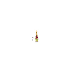 14KY Family Jewelry Synthetic Stone & Diamond Set Pendant