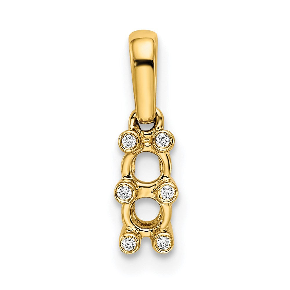 14KY Family Jewelry Geniune Stone & Diamond Set Pendant