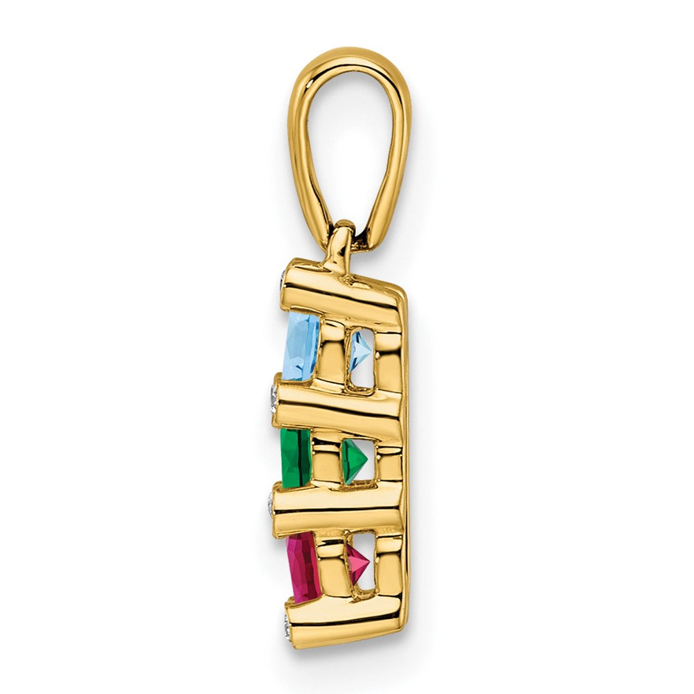 14K Family Jewelry Diamond Semi-Set Pendant - 3