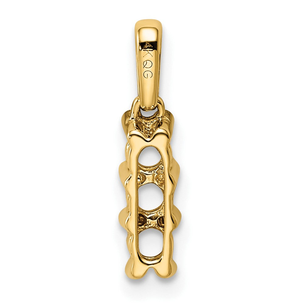 14K Family Jewelry Diamond Semi-Set Pendant - 3