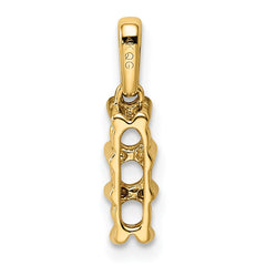 14K Family Jewelry Diamond Semi-Set Pendant - 3