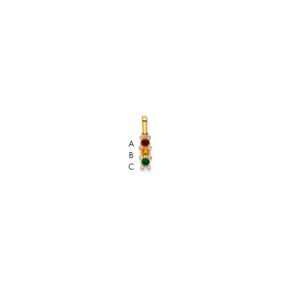 14K Family Jewelry Diamond Semi-Set Pendant - 3